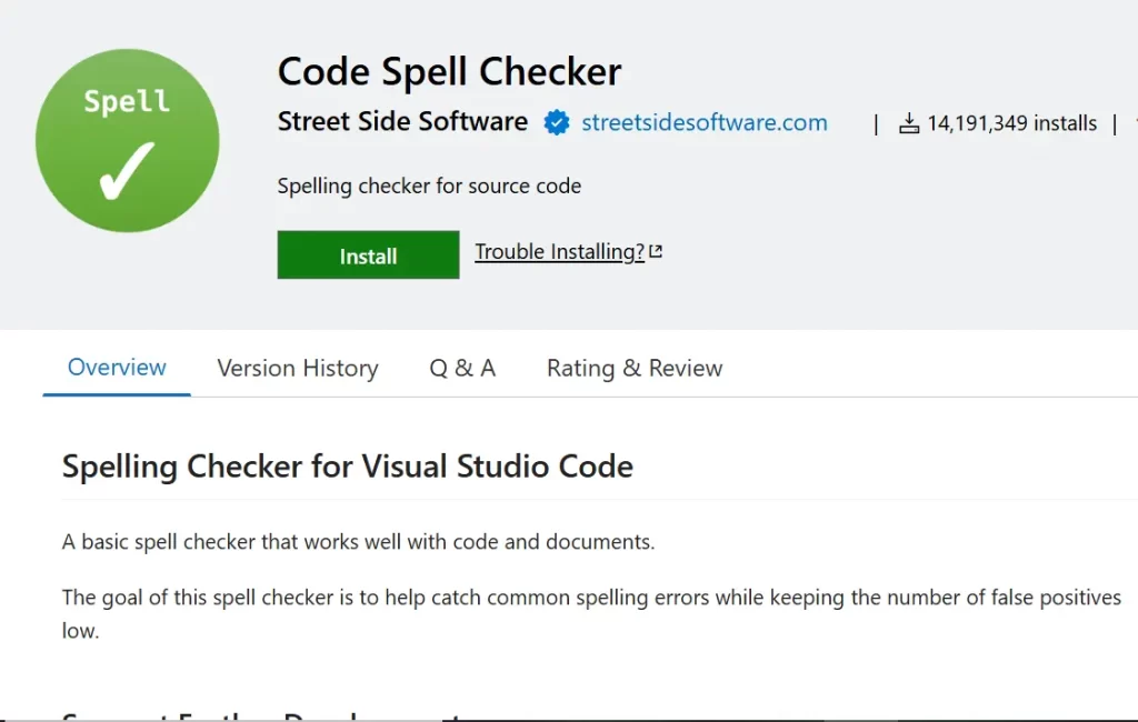 Code Spell Checker - VS Code Extension